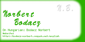 norbert bodacz business card
